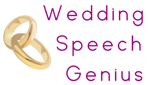 Wedding Speech Genius Logo with entwined wedding bands.